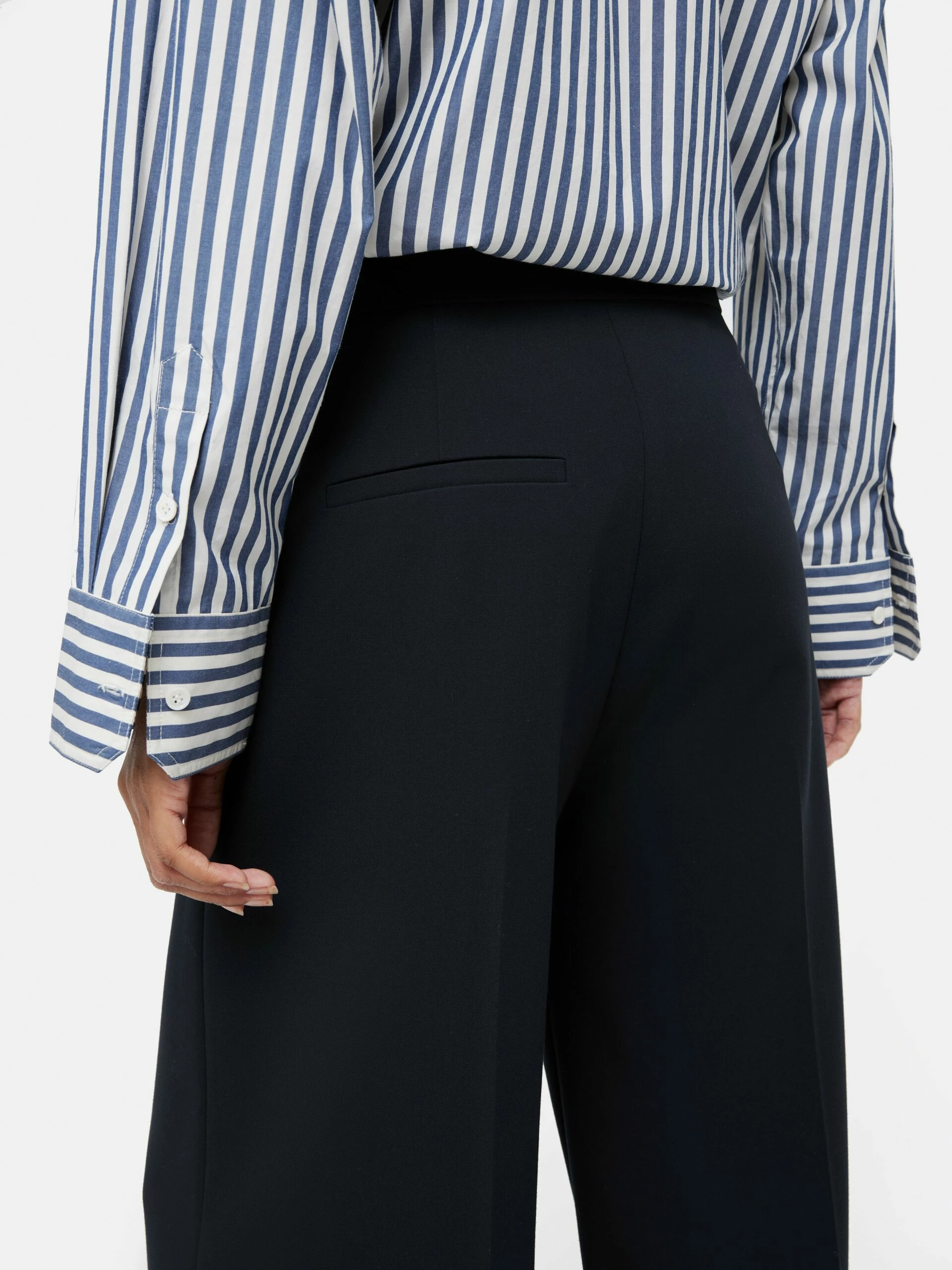 Modern Crepe Sailor Trouser | Navy 3 Modern Crepe Sailor Trouser | Navy - Image 3