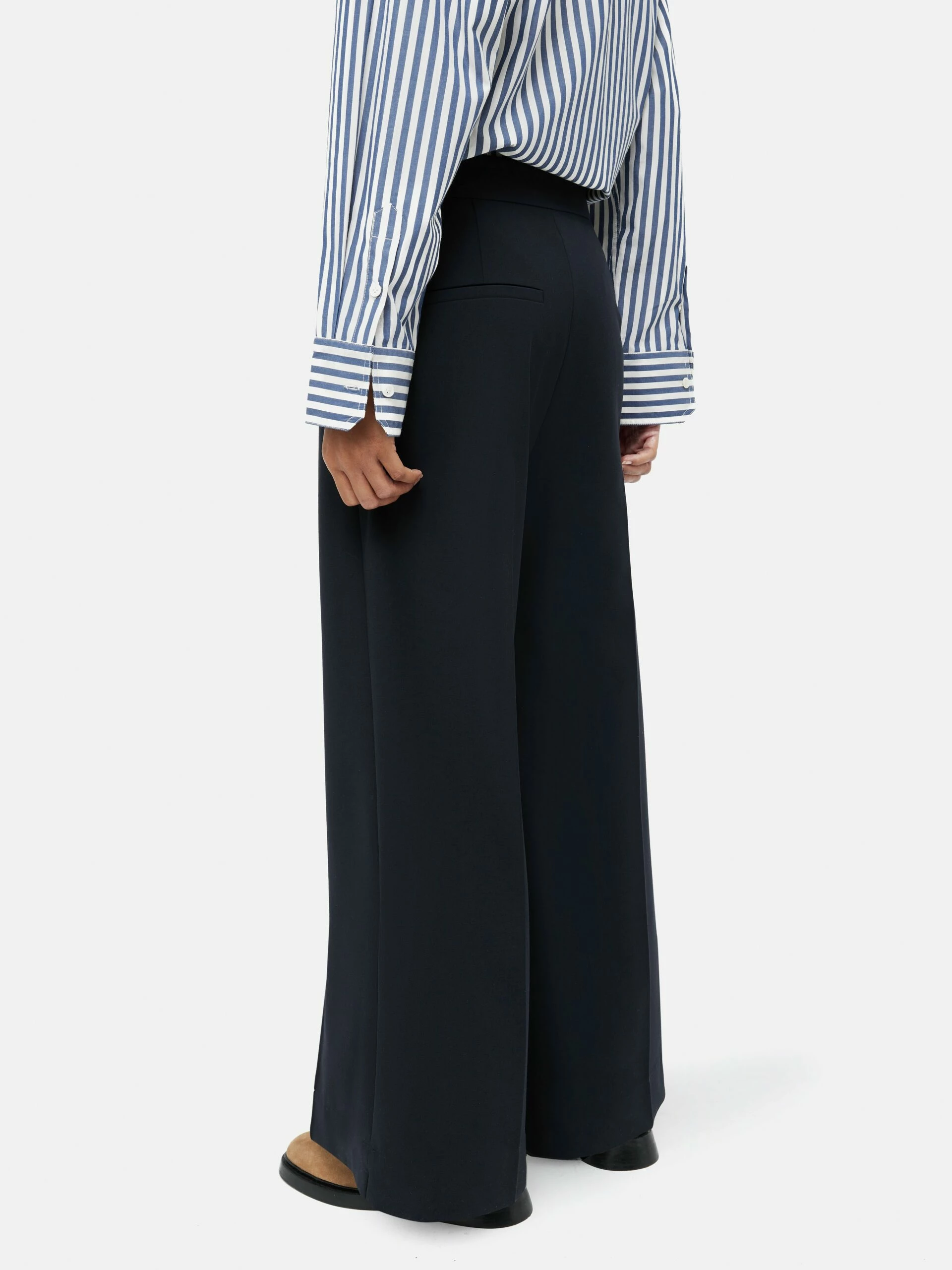 Modern Crepe Sailor Trouser | Navy 5 Modern Crepe Sailor Trouser | Navy - Image 5
