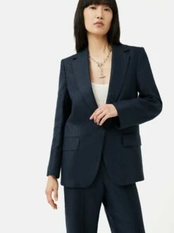 Irish Linen Gibson Blazer | Navy 16 Irish Linen Gibson Blazer | Navy -Jigsaw Shop J46790 BL010 6