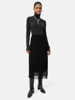 Crinkle Bias Maxi Skirt | Black 11 Crinkle Bias Maxi Skirt | Black -Jigsaw Shop J46820 BK000 3