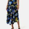 Haze Floral Crepe Skirt | Blue