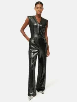 Sequin Jumpsuit | Charcoal