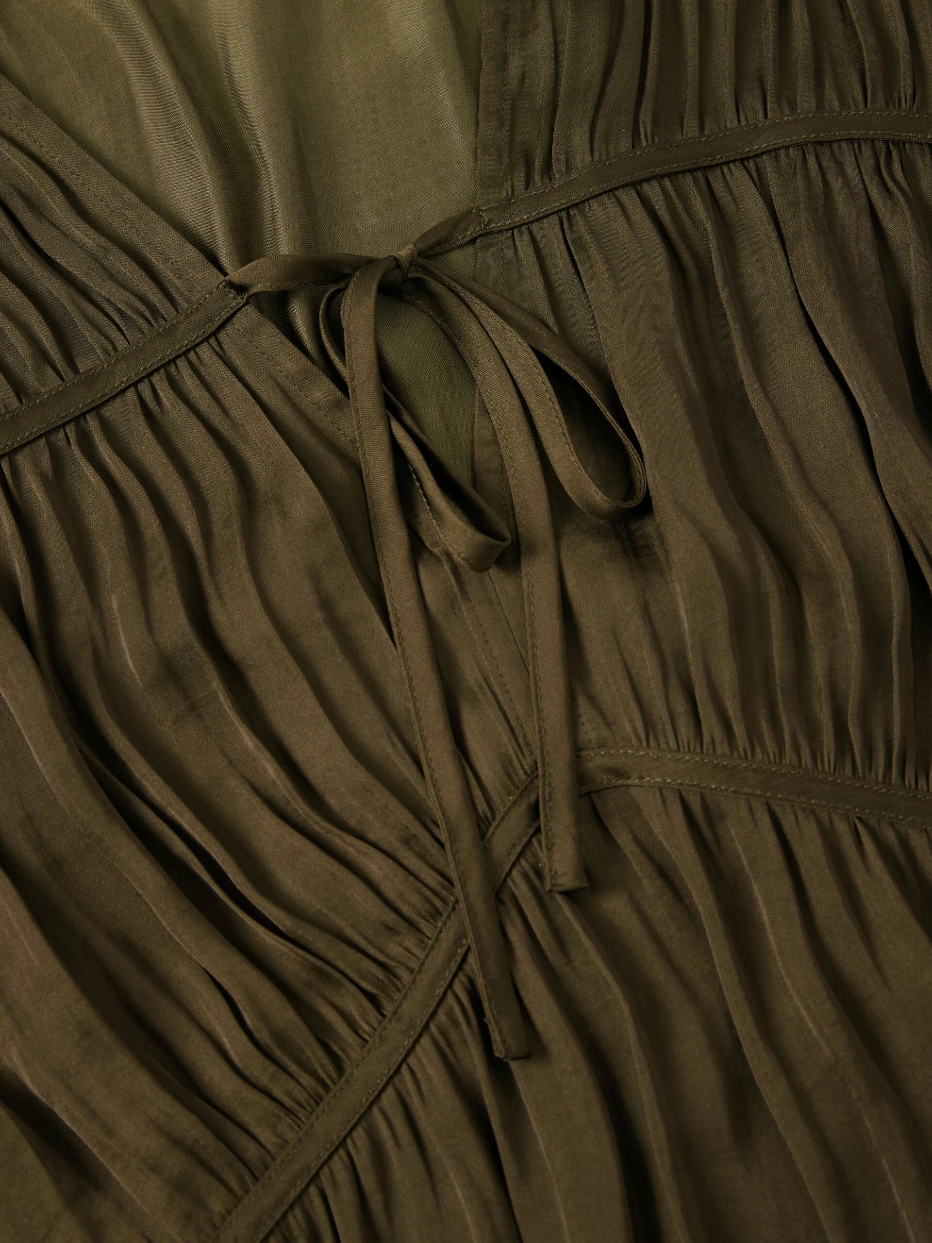 Recycled Satin Drape Top | Khaki 6 Recycled Satin Drape Top | Khaki - Image 6