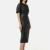 Leather Midi Dress | Black