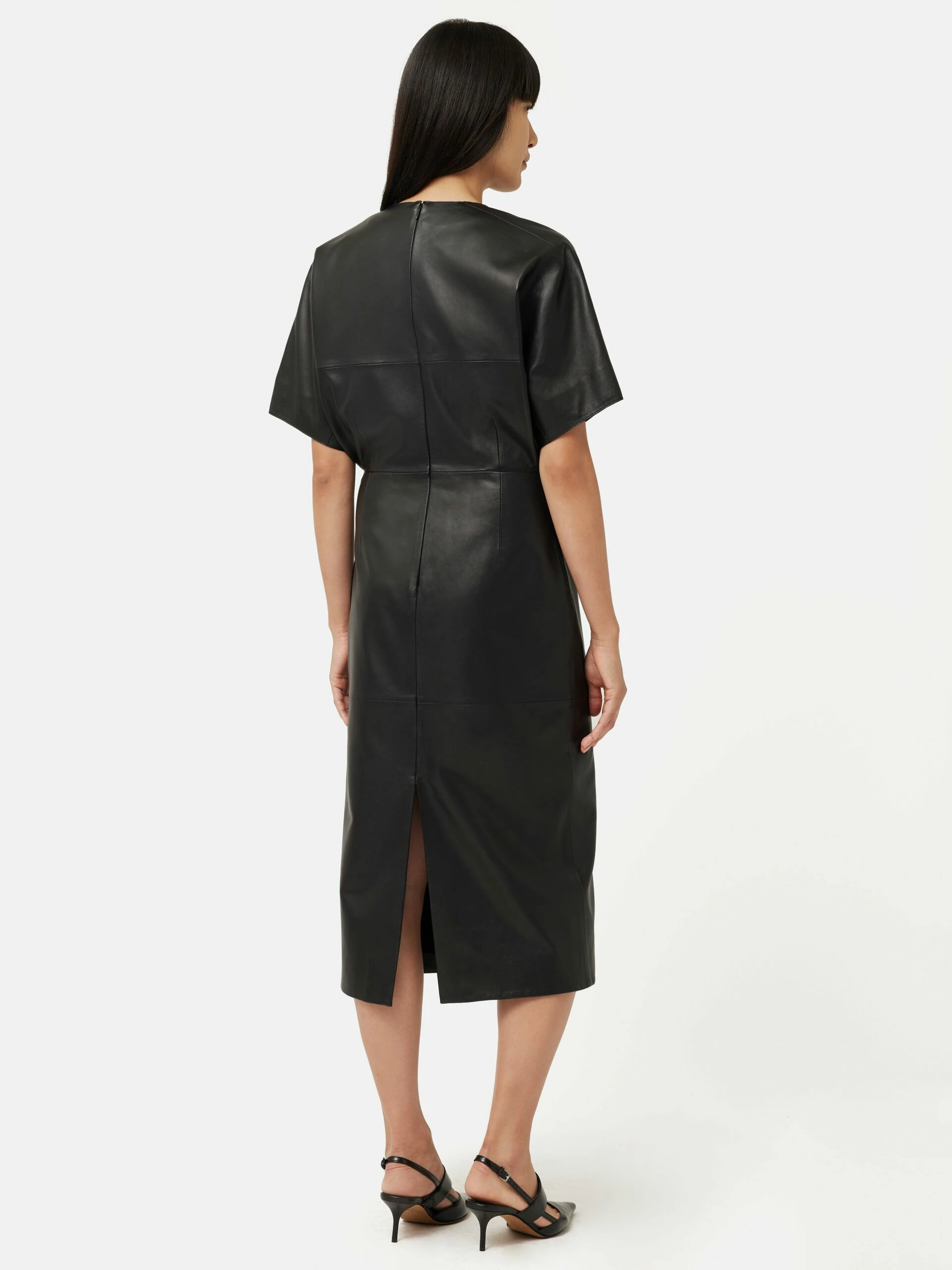 Leather Midi Dress | Black 4 Leather Midi Dress | Black - Image 4