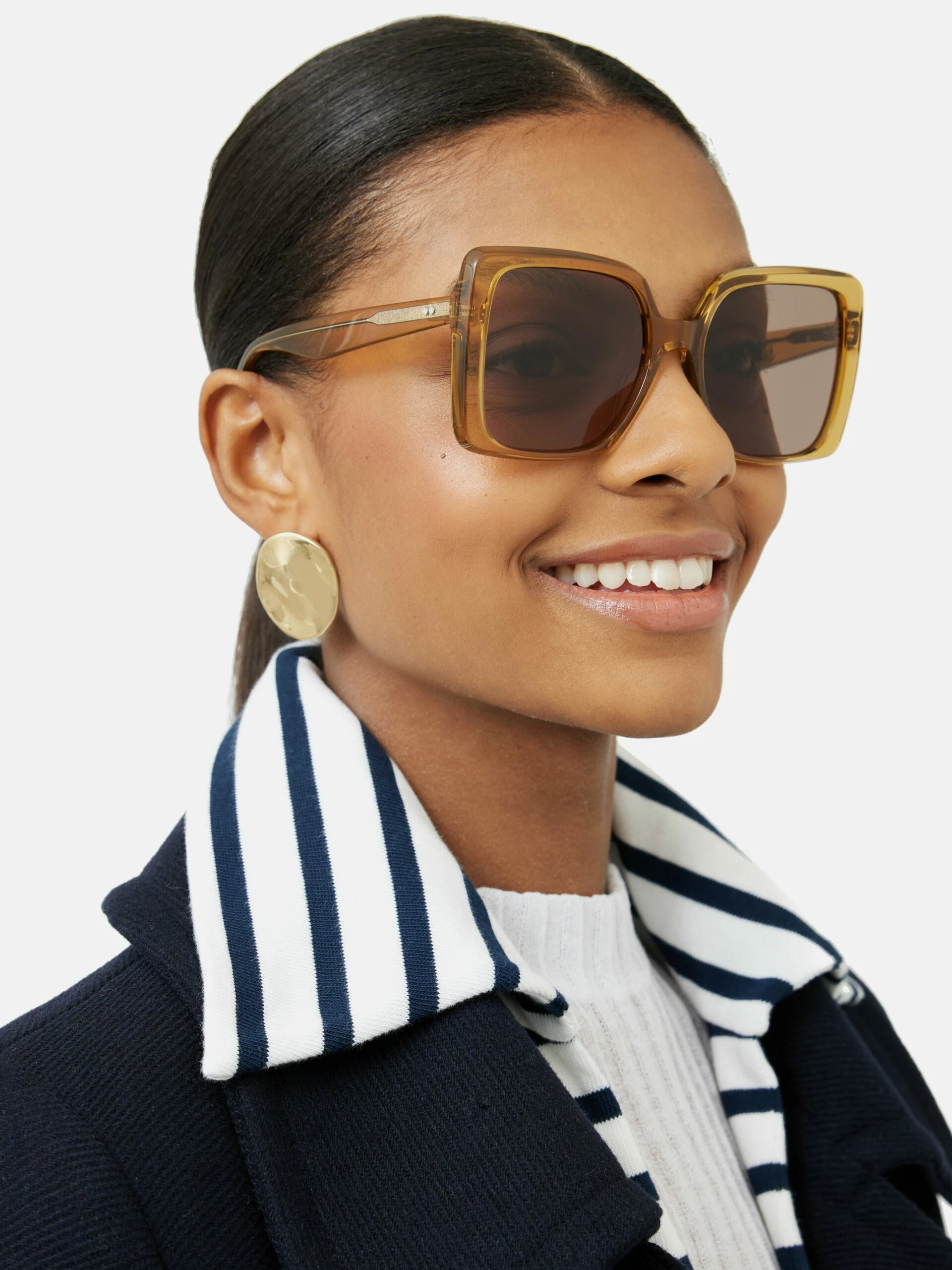 Calne Butterfly Frame Sunglasses | Amber 2 Calne Butterfly Frame Sunglasses | Amber - Image 2