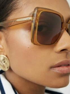 Calne Butterfly Frame Sunglasses | Amber 8 Calne Butterfly Frame Sunglasses | Amber -Jigsaw Shop J46906 OR004 7