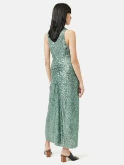 Sequin High Neck Dress | Aqua -Jigsaw Shop J46935 BL004 5