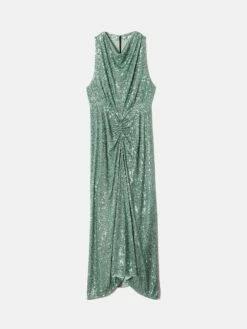 Sequin High Neck Dress | Aqua -Jigsaw Shop J46935 BL004 STILL 10