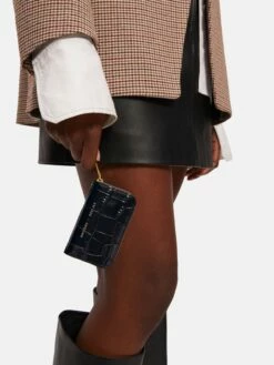 Maddie Croc Leather Purse | Black -Jigsaw Shop J46945 BK000 1