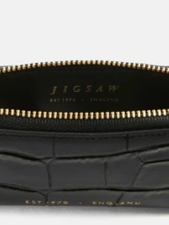 Maddie Croc Leather Purse | Black -Jigsaw Shop J46945 BK000 STILL 8
