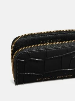 Maddie Croc Leather Purse | Black -Jigsaw Shop J46945 BK000 detail