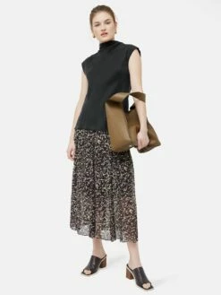 Silk Habotai Cowl Neck Top | Black 8 Silk Habotai Cowl Neck Top | Black -Jigsaw Shop J46956 BK000 3