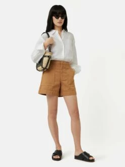 Linen Relaxed Shirt | White -Jigsaw Shop J46969 WH000 2