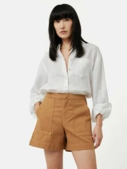 Linen Relaxed Shirt | White -Jigsaw Shop J46969 WH000 4