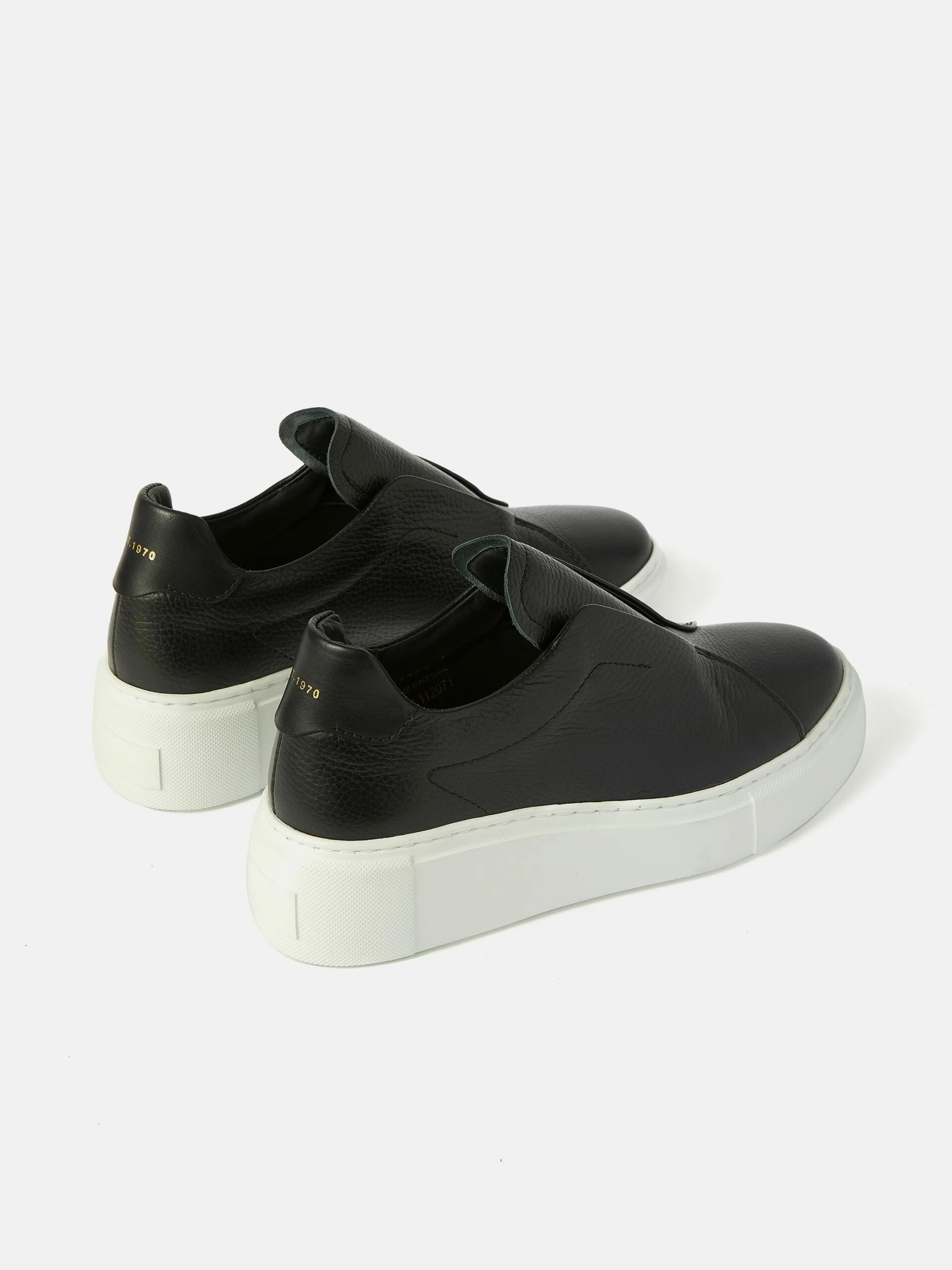 Hicote Leather Slip On Trainer | Black 2 Hicote Leather Slip On Trainer | Black - Image 2