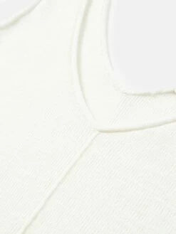 Linen Cotton V Neck Vest | Ivory -Jigsaw Shop J46991 CR018 STILL 11