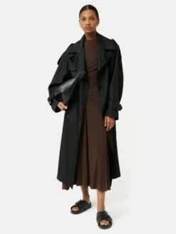 Drape Pleat Jersey Dress | Brown -Jigsaw Shop J47005 BR000 4