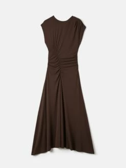 Drape Pleat Jersey Dress | Brown -Jigsaw Shop J47005 BR000 STILL 10