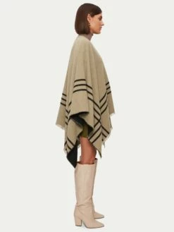 Checked Wool Blend Reversible Cape | Brown 10 Checked Wool Blend Reversible Cape | Brown -Jigsaw Shop J47024 BR000 4