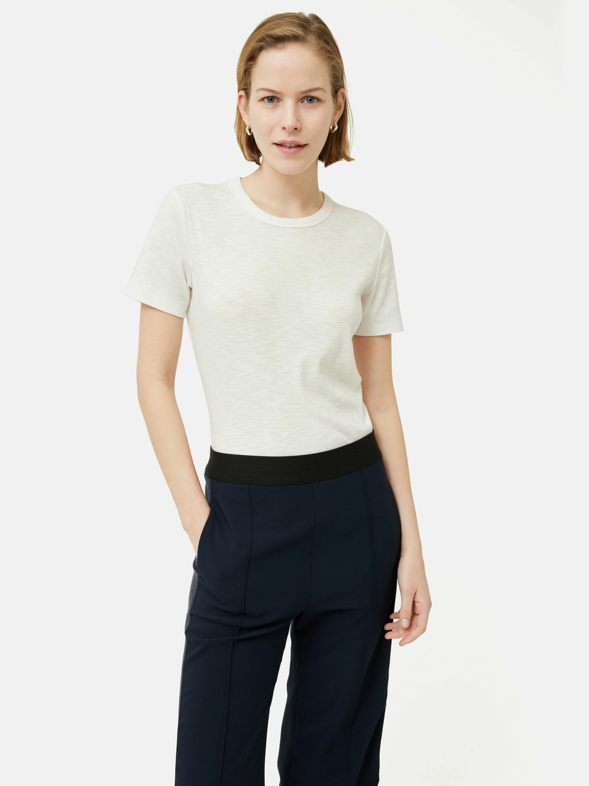 Cotton Luxe Short Sleeve Tee | Cream 2 Cotton Luxe Short Sleeve Tee | Cream - Image 2