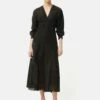 Silk Linen Gauze Maxi Dress | Brown