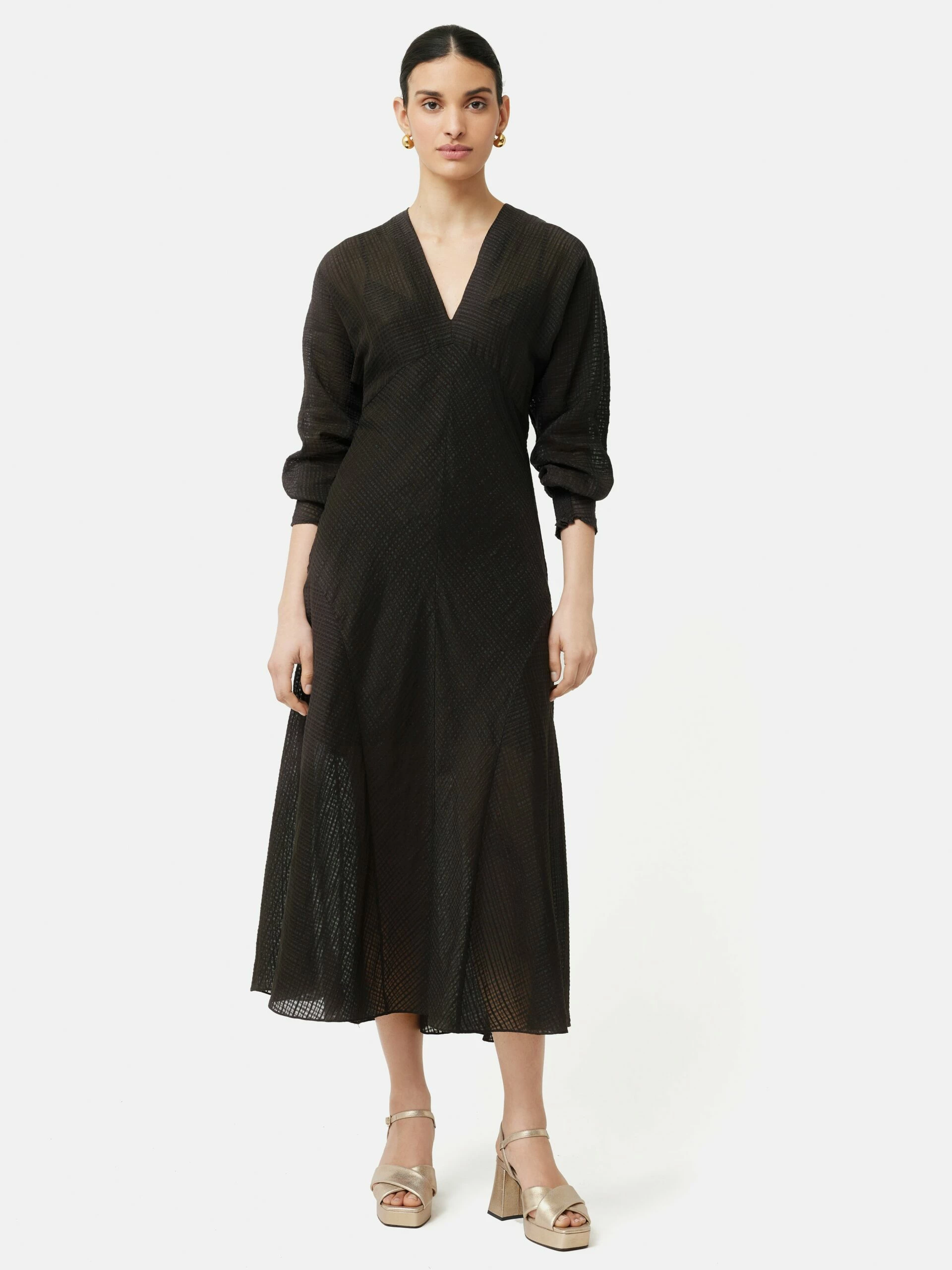 Silk Linen Gauze Maxi Dress | Brown 1 Silk Linen Gauze Maxi Dress | Brown