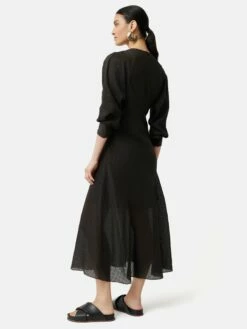 Silk Linen Gauze Maxi Dress | Brown 13 Silk Linen Gauze Maxi Dress | Brown -Jigsaw Shop J47045 BR000 5