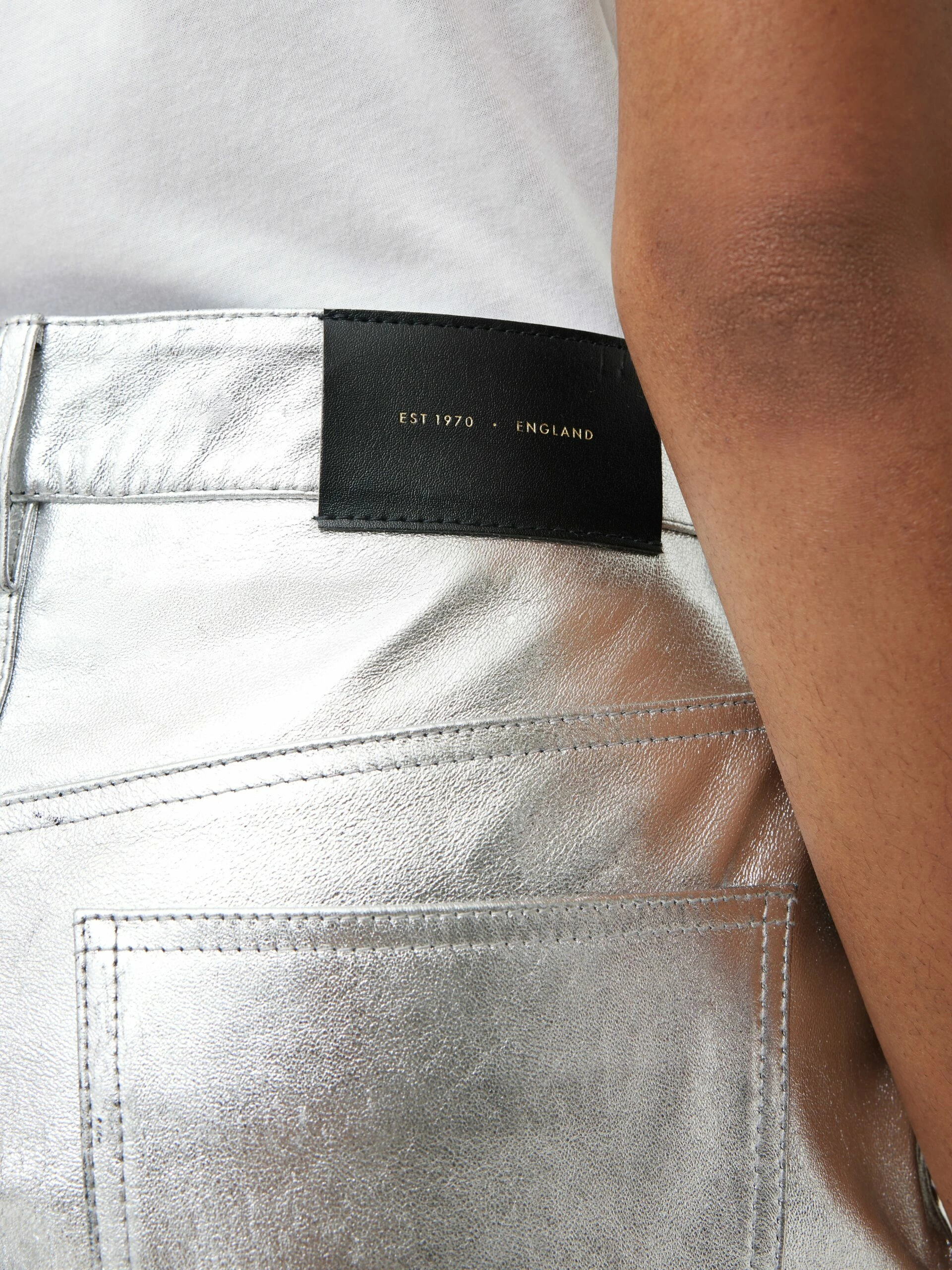 Delmont Leather Straight Jean | Silver 7 Delmont Leather Straight Jean | Silver - Image 7
