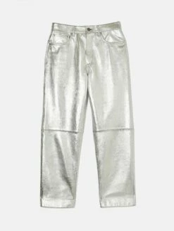 Delmont Leather Straight Jean | Silver 12 Delmont Leather Straight Jean | Silver -Jigsaw Shop J47114 GY009 STILL 10