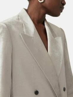 Velvet Double Breasted Blazer | Grey -Jigsaw Shop J47118 GY000 1