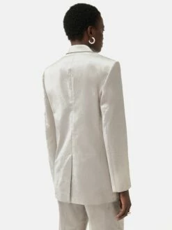 Velvet Double Breasted Blazer | Grey -Jigsaw Shop J47118 GY000 5