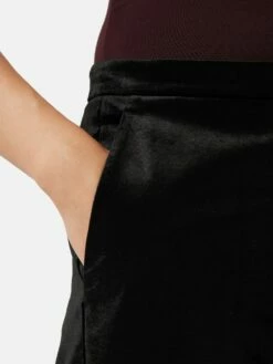 Velvet Wide Leg Trouser | Black 9 Velvet Wide Leg Trouser | Black -Jigsaw Shop J47119 BK000 1
