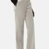 Velvet Wide Leg Trouser | Grey