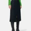 Wool Belted Utility Skirt | Navy