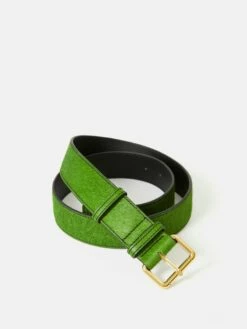 Calf Hair Jean Belt | Green -Jigsaw Shop J47193 GN000 STILL 3