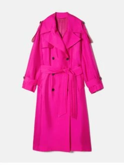 Nelson Silk Trench Coat | Pink -Jigsaw Shop J47206 PI000 STILL 10