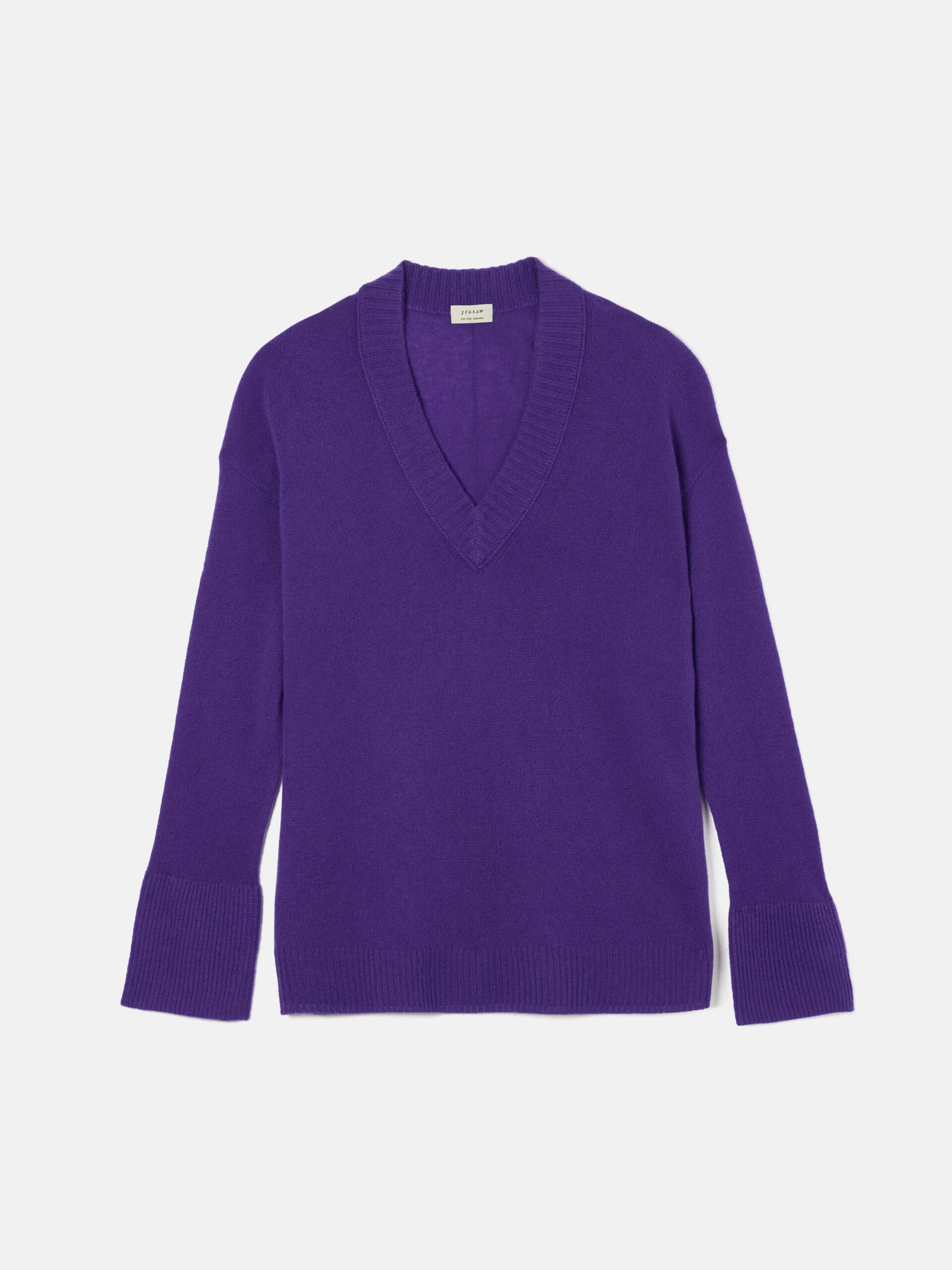 Cloud Cashmere V Neck Jumper | Purple 6 Cloud Cashmere V Neck Jumper | Purple - Image 6