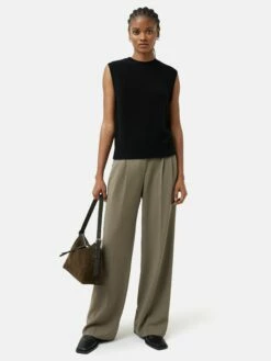 Cashmere Crew Neck Tank | Black -Jigsaw Shop J47265 BK000 0