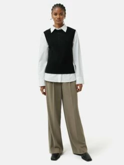 Cashmere Crew Neck Tank | Black -Jigsaw Shop J47265 BK000 4