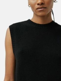 Cashmere Crew Neck Tank | Black -Jigsaw Shop J47265 BK000 7