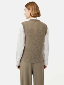 Cashmere Crew Neck Tank | Brown -Jigsaw Shop J47265 BR000 5
