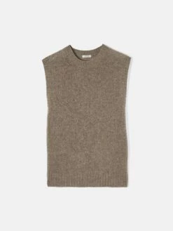 Cashmere Crew Neck Tank | Brown -Jigsaw Shop J47265 BR000 STILL 10
