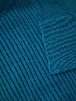 Fluted Cuff Plisse Knit Top | Blue -Jigsaw Shop J47274 BL000 STILL 1