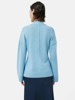 Metallic Button Cardigan | Blue 11 Metallic Button Cardigan | Blue -Jigsaw Shop J47276 BL000 5