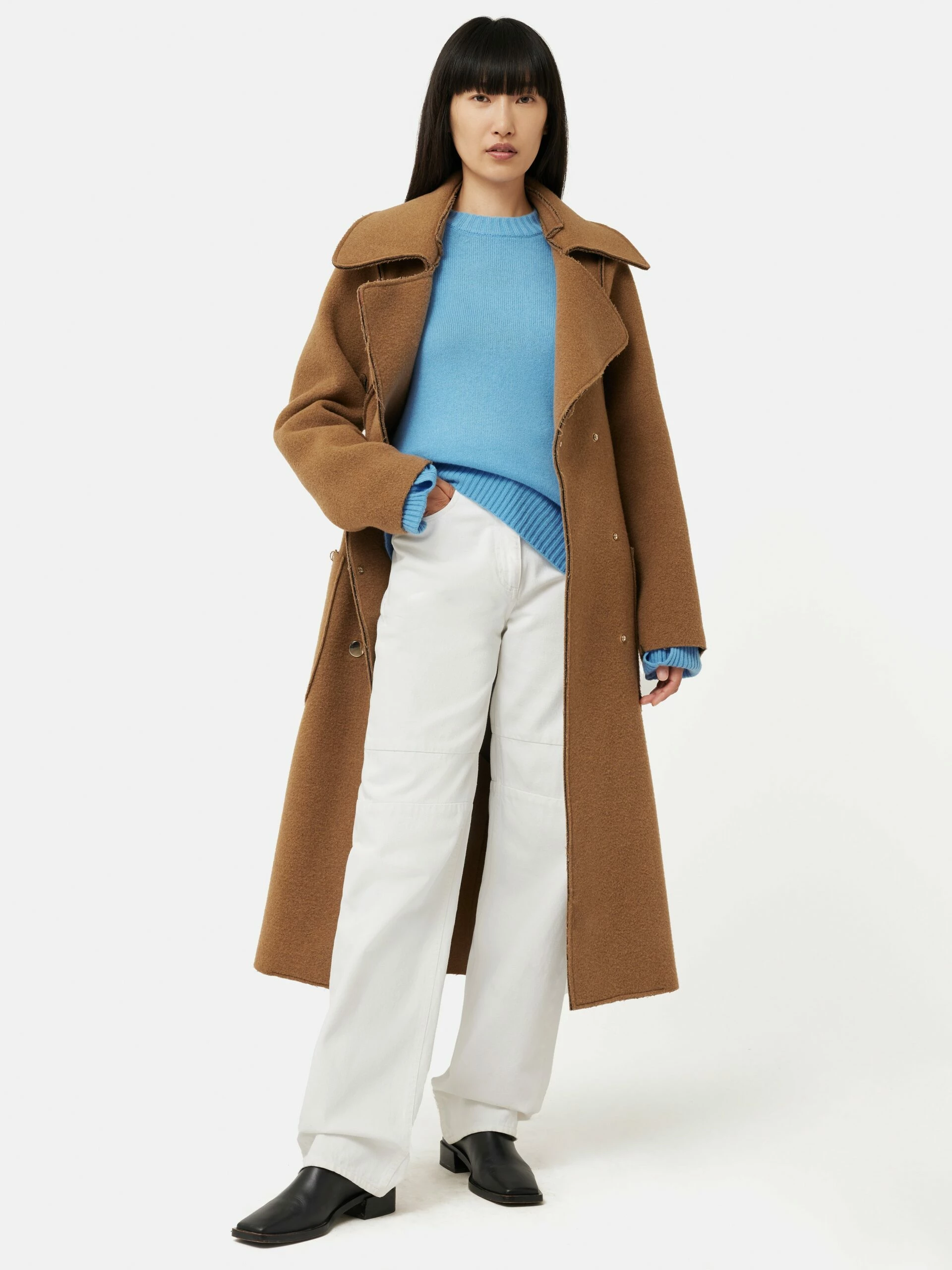 Button Detail Oversized Jumper | Blue 3 Button Detail Oversized Jumper | Blue - Image 3