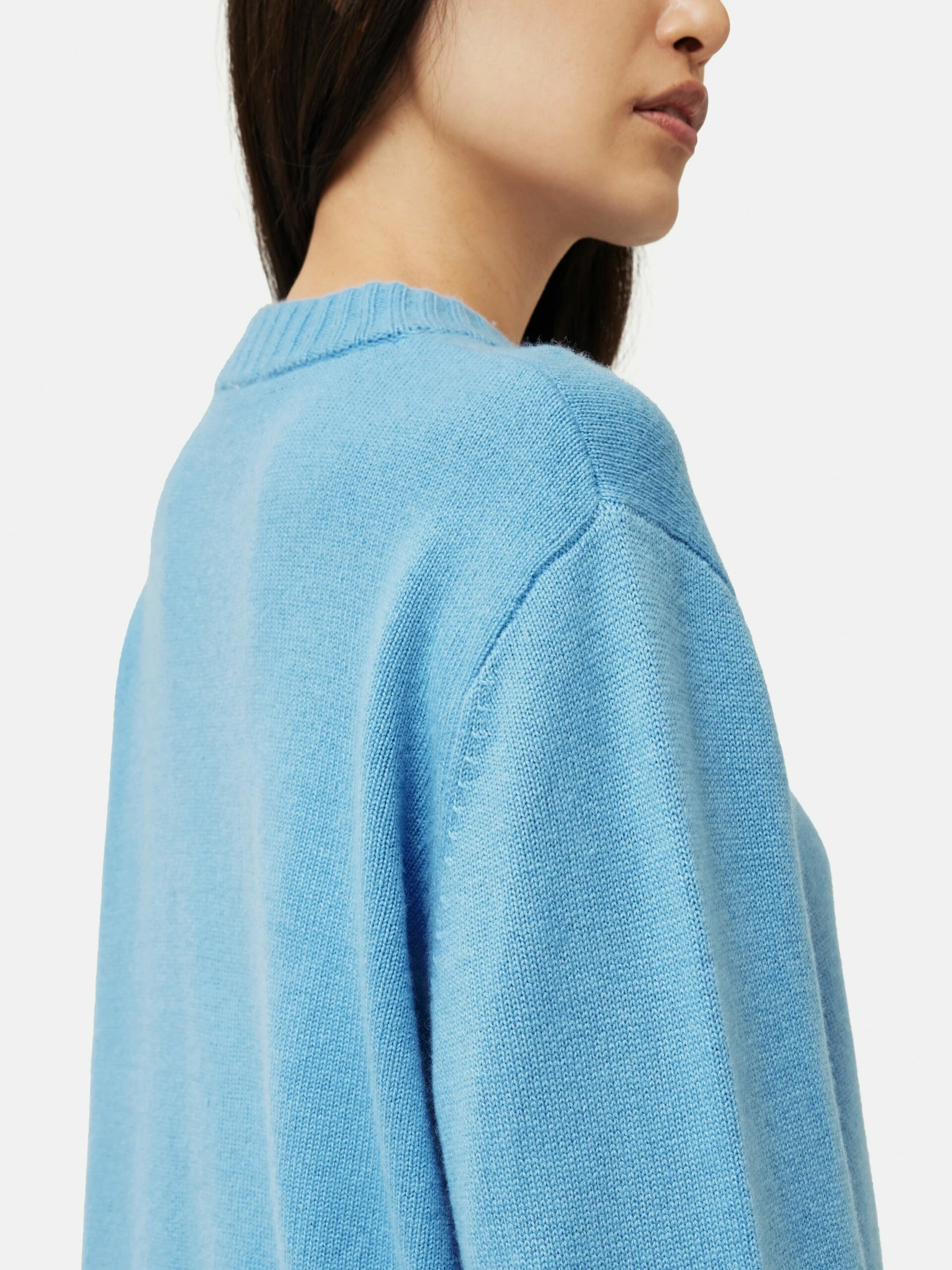 Button Detail Oversized Jumper | Blue 7 Button Detail Oversized Jumper | Blue - Image 7