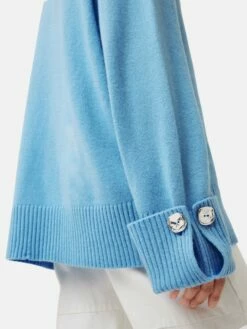 Button Detail Oversized Jumper | Blue 17 Button Detail Oversized Jumper | Blue -Jigsaw Shop J47278 BL000 9