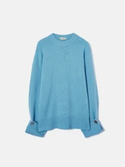 Button Detail Oversized Jumper | Blue 18 Button Detail Oversized Jumper | Blue -Jigsaw Shop J47278 BL000 STILL 10 1