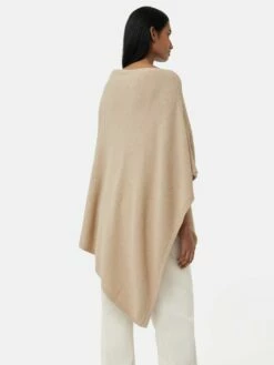 Wool Cashmere Blend Drape Poncho | Beige 11 Wool Cashmere Blend Drape Poncho | Beige -Jigsaw Shop J47336 CR023 5